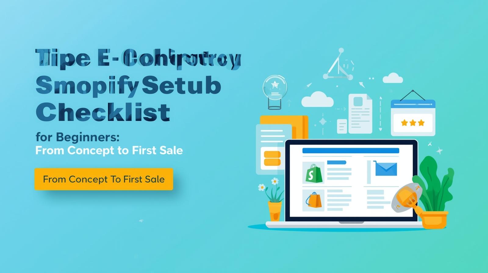 please write feature image for wordpress _ The Complete Shopify Setup Checklist for Beginners_ From Concept to First Sale